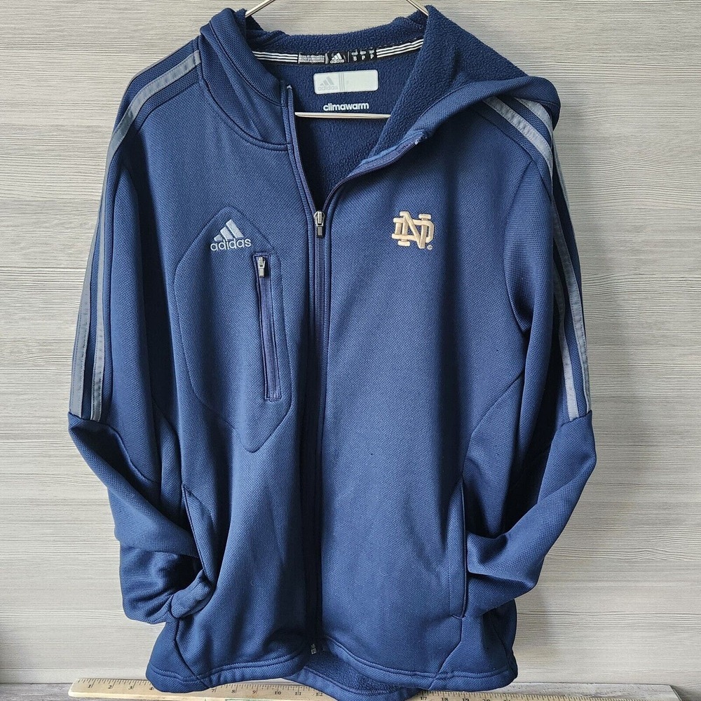 Adidas Climawarm Notre‎ Dame Embroidered Polyester Full Zip Blue Jacket Small